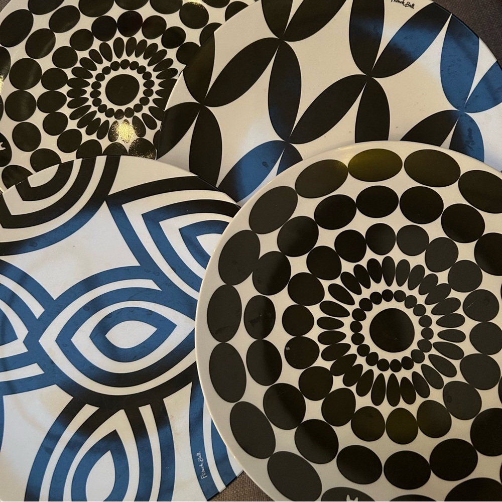 FRENCH BULL NYC/Jackie Shapiro 4-pcs Bold Patterned Melamine Plates #1230254